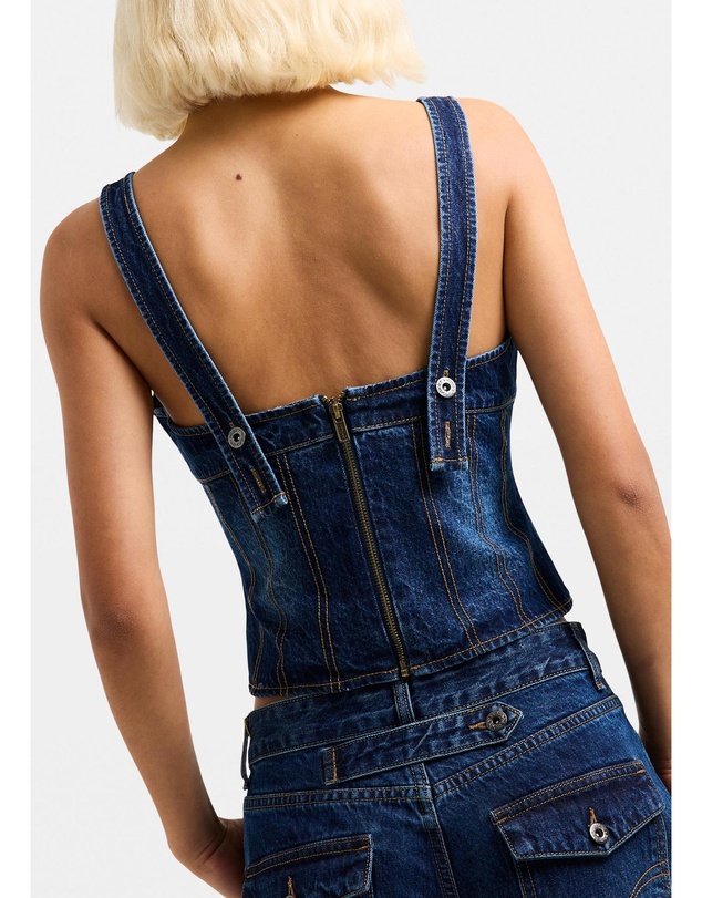 Neon Hart - Greta Panel Denim Top