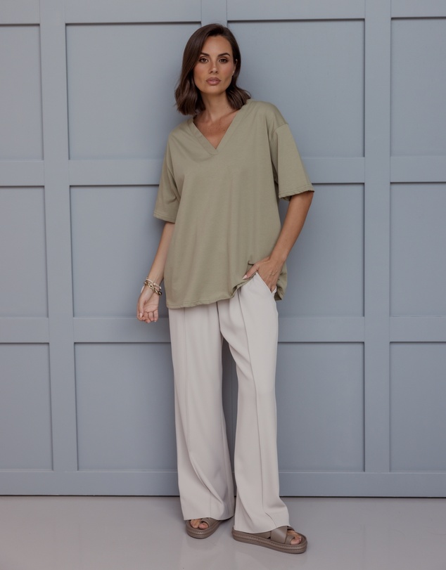 ALEXANDRA - Pentagon Pants Stone