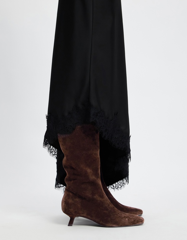 AERE - Maria Suede Knee High Kitten Heel Boots
