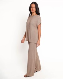 Petal & Pup - Stassia Knitted Pant Set - Brown