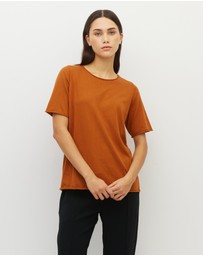 JH Lounge - JHL Crew T (Fine Cotton Cashmere) Tobacco