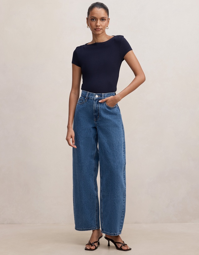 Forever New Petite - Emma Petite Mid Rise Barrel Jeans