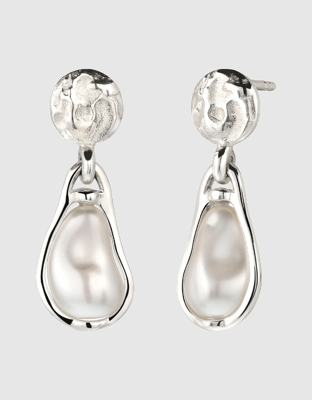 Elli Jewelry - Flowing Pearl Drop Earrings in 925 Sterling Silver