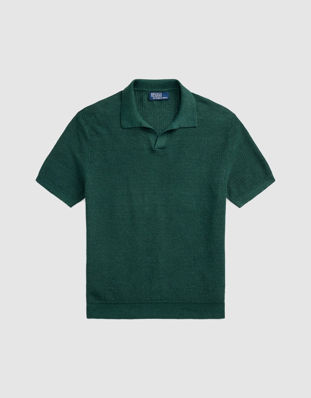 Polo Ralph Lauren - Mesh-Knit Linen Johnny-Collar Sweater