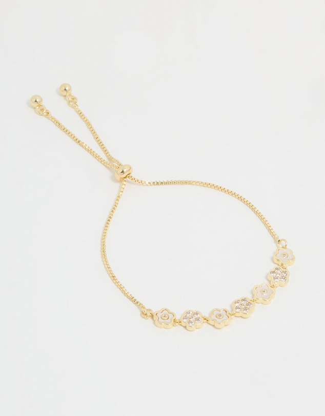 Lovisa - Gold Plated Multi Mini Flower Toggle Bracelet