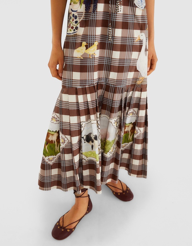 Farm Rio - Country Table Short Sleeve Maxi Dress