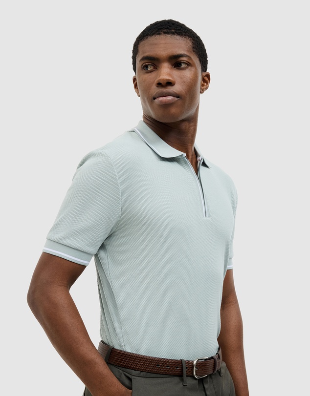Politix - Morgan Textured Zip-up Polo