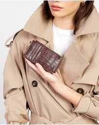 SABEN - Winona Card Holder Espresso Croc