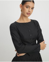 AERE - Appoline Linen Mini Dress