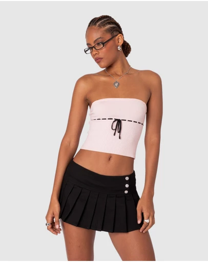 EDIKTED - Elsie Knitted Tie Tube Top