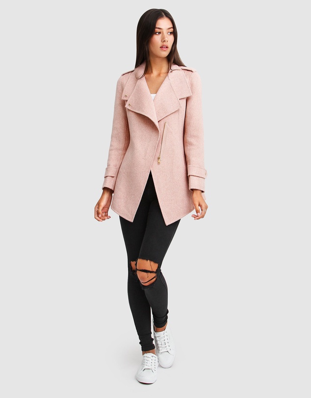 Belle & Bloom - Bad Girl Wool Blend Moto Coat
