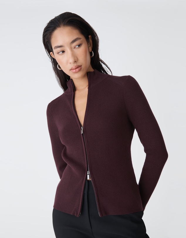 Forcast - Blake Ribbed Zip Cardigan