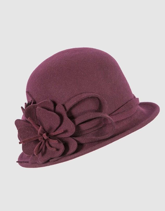 Max Alexander - Winter Felt Plum Cloche Hat