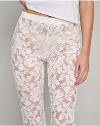 Love and Nostalgia - Courtney Lace Pant - White