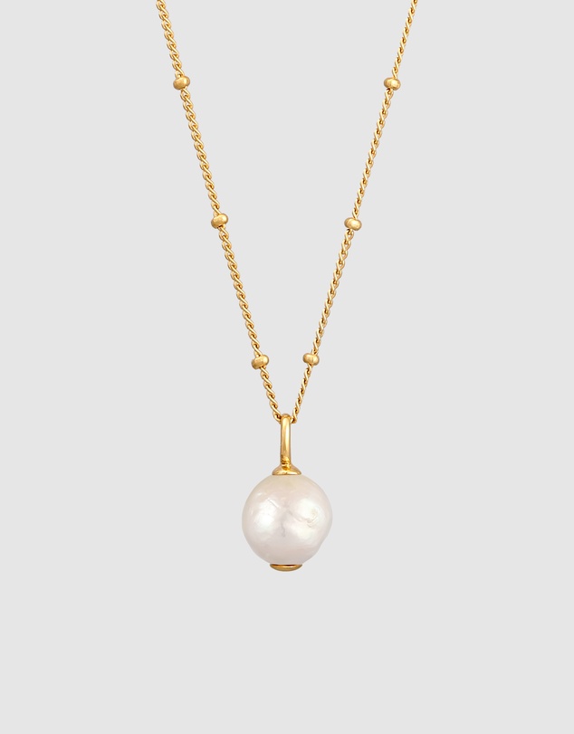 Elli Jewelry - Baroque Pearl Pendant Necklace in Gold-Plated 925 Silver