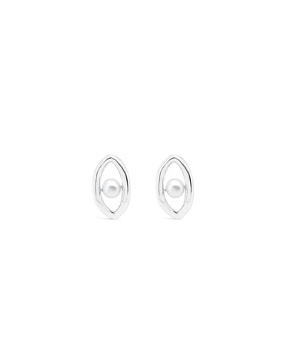 Ichu - Oval'd Pearl Stud Earrings