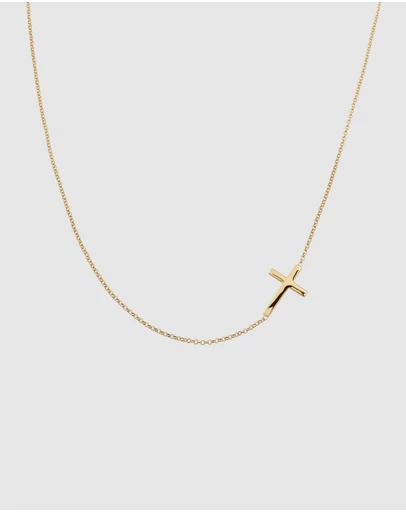 Elli Jewelry - Necklace Cross Pendant 925 Sterling Silver Gold-Plated