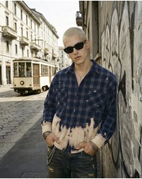 THE TALES - Bleached Check Cord Shirt