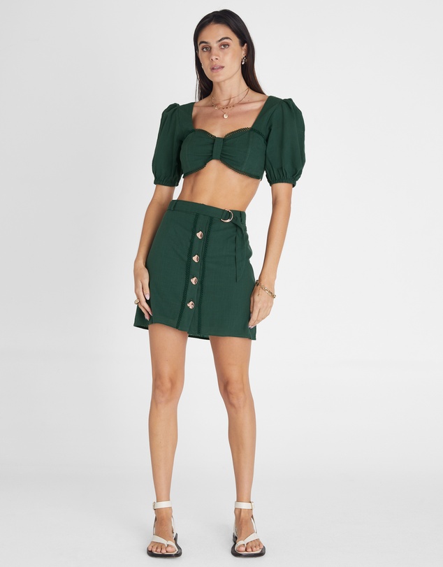 Heaven Australia - Emerald Button Up Mini Skirt