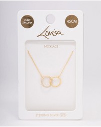 Lovisa - Gold Plated Sterling Silver Paved Link Hoop Necklace