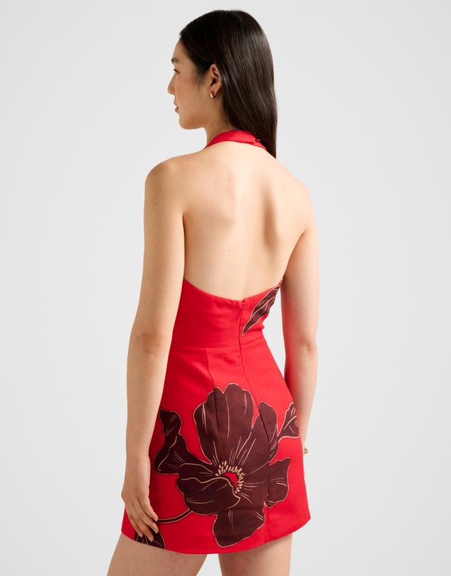 Forever New - Corinna Printed Linen Halter Neck Mini Dress
