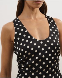 Atmos&Here - Lowen Satin Polka Dot Midi Dress