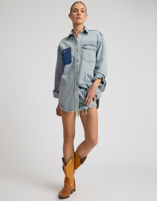 ONE TEASPOON - Saint Tropez Everyday Denim Shacket - Hendrixe Blue