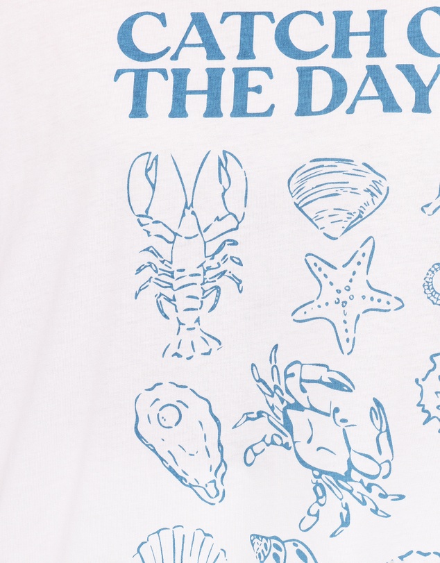 Petal & Pup - Catch of the Day Tee - White Blue
