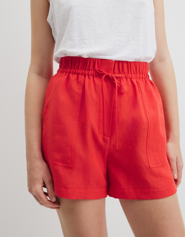 Country Road - Organically Grown Linen Tie Detail Short