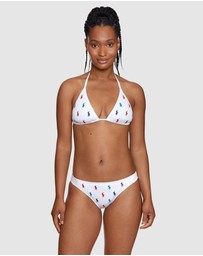 Polo Ralph Lauren - Logo Icons Embroidered String Halter Triangle Bikini Top
