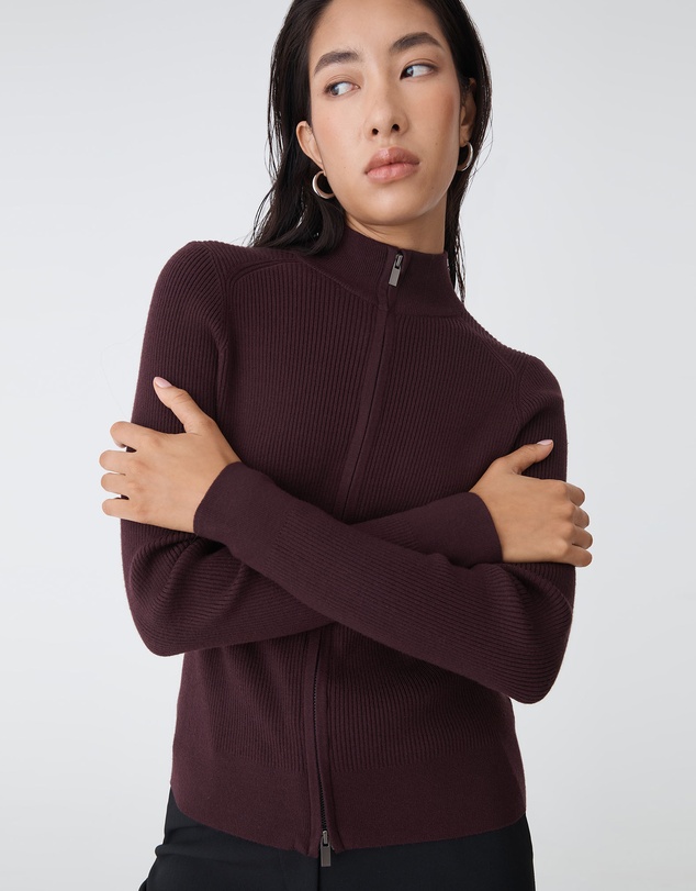 Forcast - Blake Ribbed Zip Cardigan