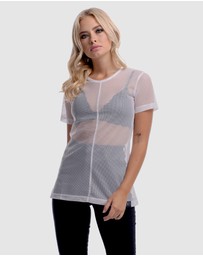 DVNT - Sheer Boyfriend-Cut Top