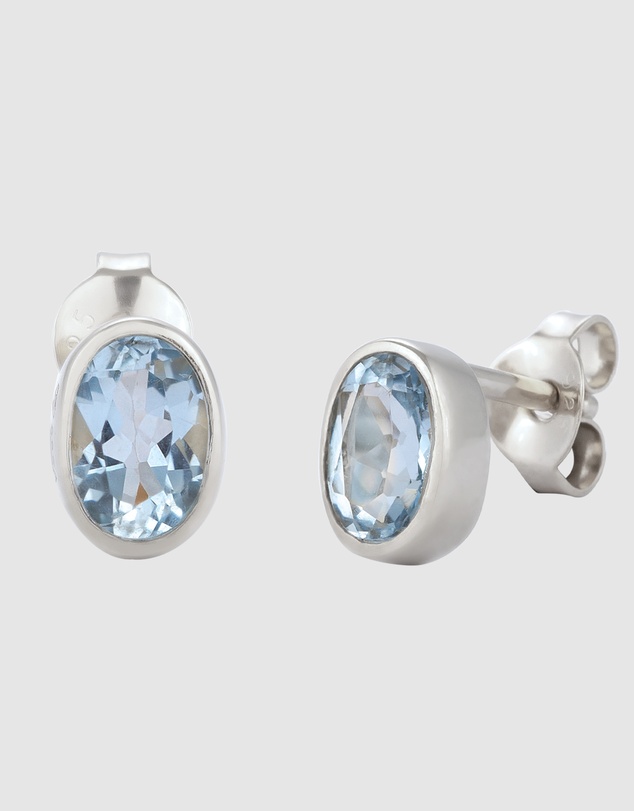 Elli Jewelry - Topaz Stud Earrings in 925 Silver