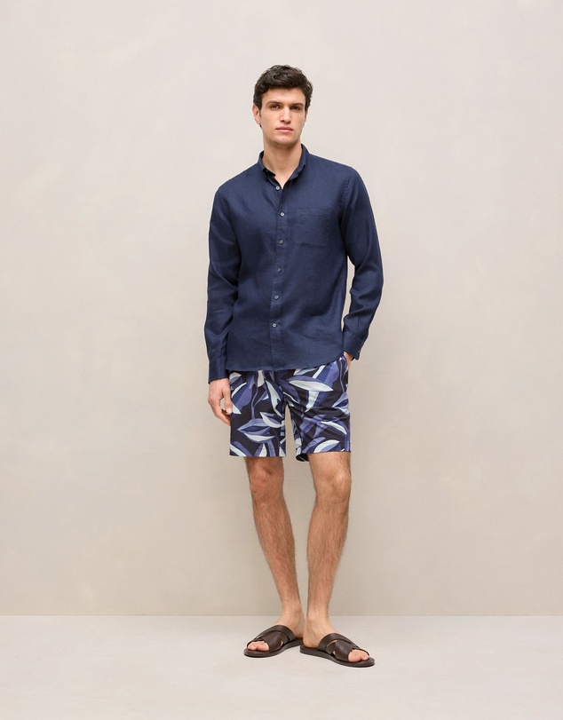 Trenery - Painted Leaf Swim Short in Navy