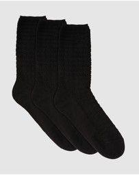Levante - 3 Pack 100% Textured Cotton Sock