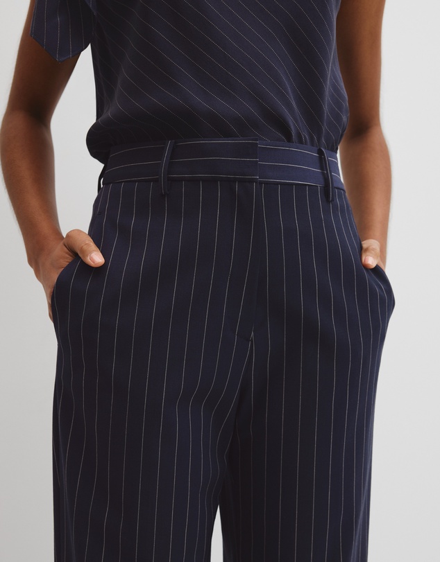 Country Road - Wool Blend Tailored Straight Pinstripe Pant