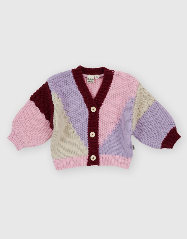 Goldie + Ace - Colour Block Knit Cardigan - Babies-Kids