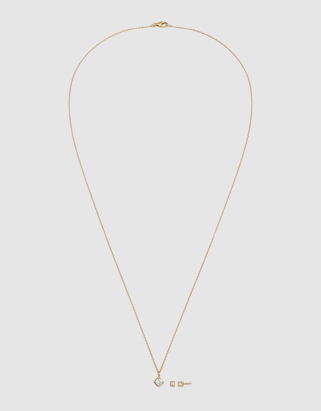 Elli Jewelry - Jewelry Set Set Crystal Anchor 925 Sterling Silver Gold-Plated