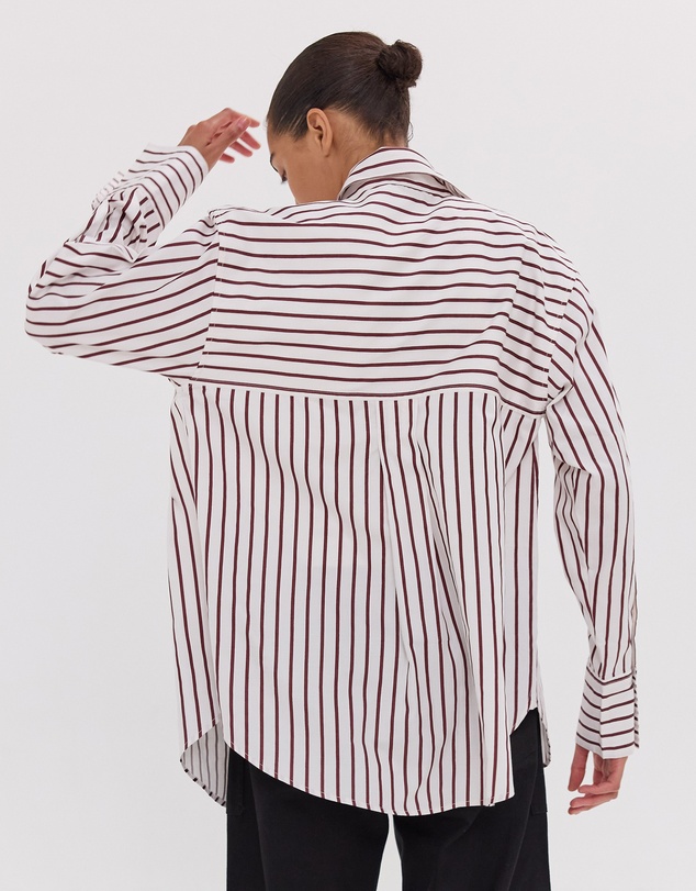 Cloth & Co. - The Dropped Yoke Shirt | Mahogany & White