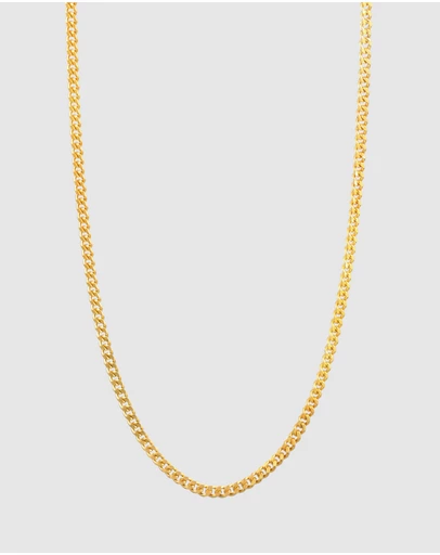 Kuzzoi - ICONIC EXCLUSIVE - Classic Curb Chain Necklace in Gold-Plated 925 Sterling Silver