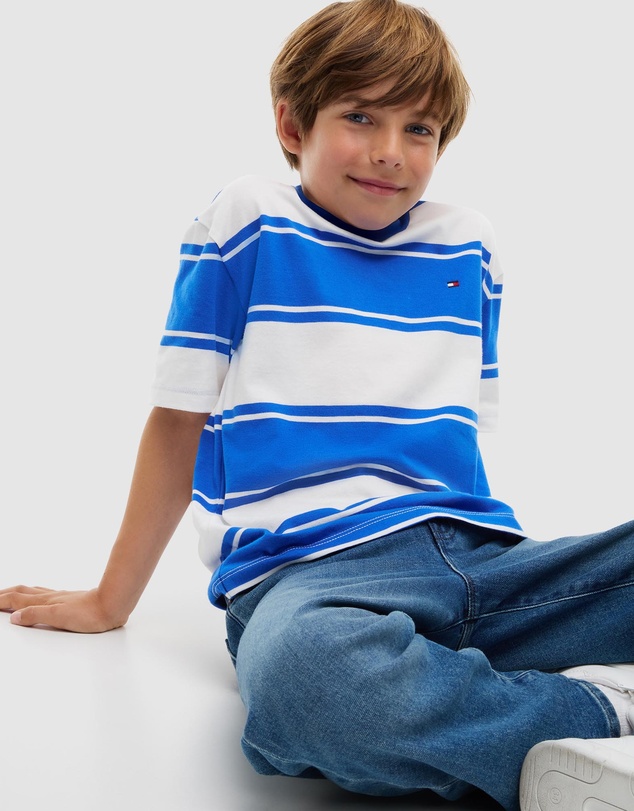Tommy Hilfiger - Boys 8-16 Stripe Jersey Crew Neck T-Shirt - Teens