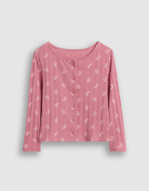 GAP - Aug LS Pointelle Cardigan Top - Babies-Kids