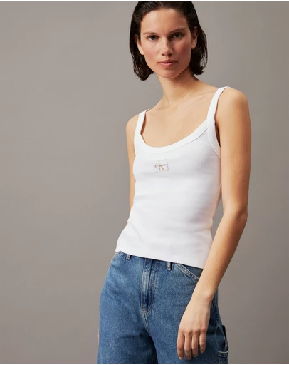Calvin Klein Jeans - Ribbed Monogram Logo Tank Top