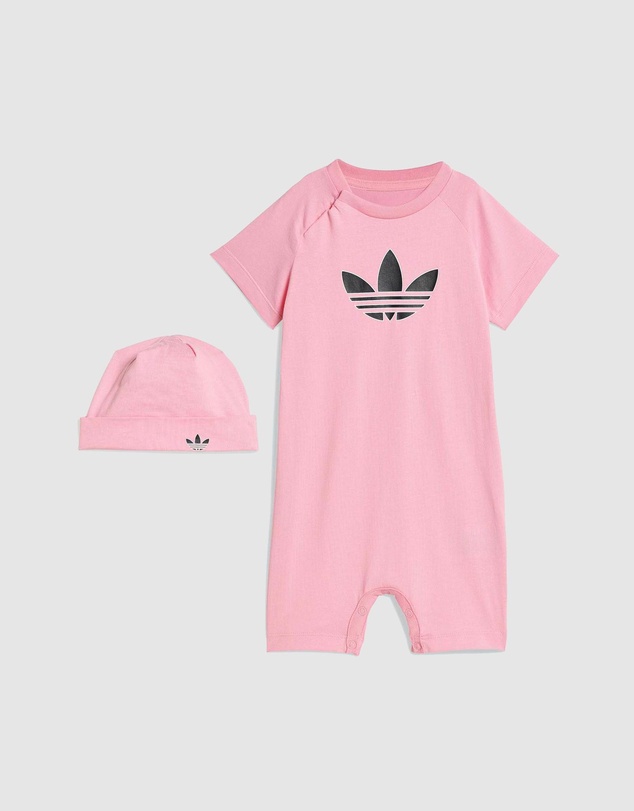 adidas Originals - Trefoil Jumpsuit And Beanie Gift Set - Babies