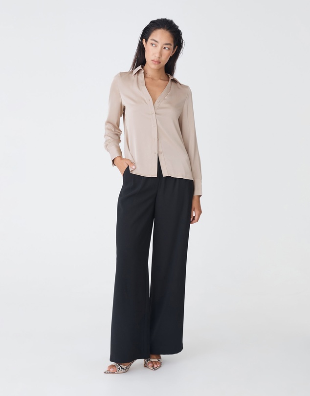 Forcast - Lila V-neck Satin Blouse