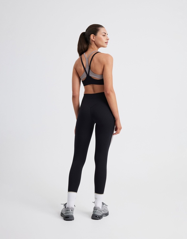 Upstate - Air Sculpt Strappy Layered Crop - Black