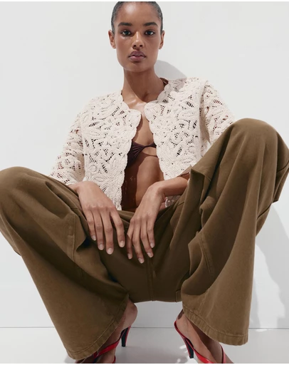M.N.G - Knitted Jacket with Openwork Details