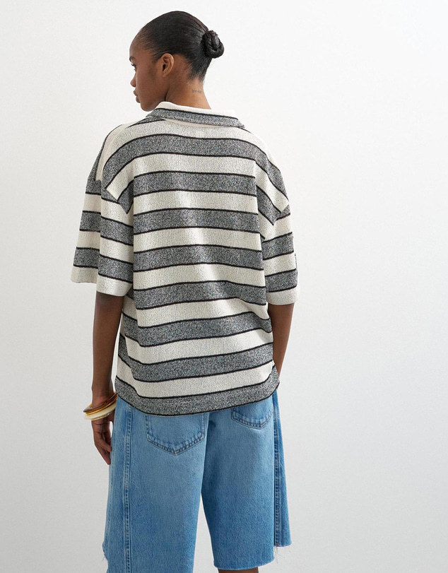 TOPSHOP - Frederikke Striped Oversize Top