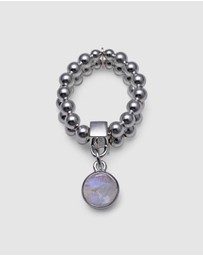 Von Treskow - Double Stretchy Ring With Moonstone