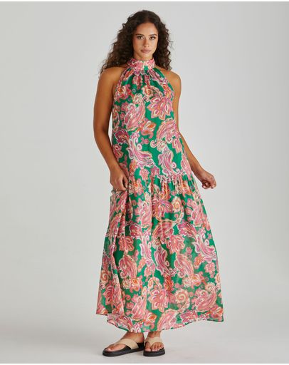 Pink Green Paisley